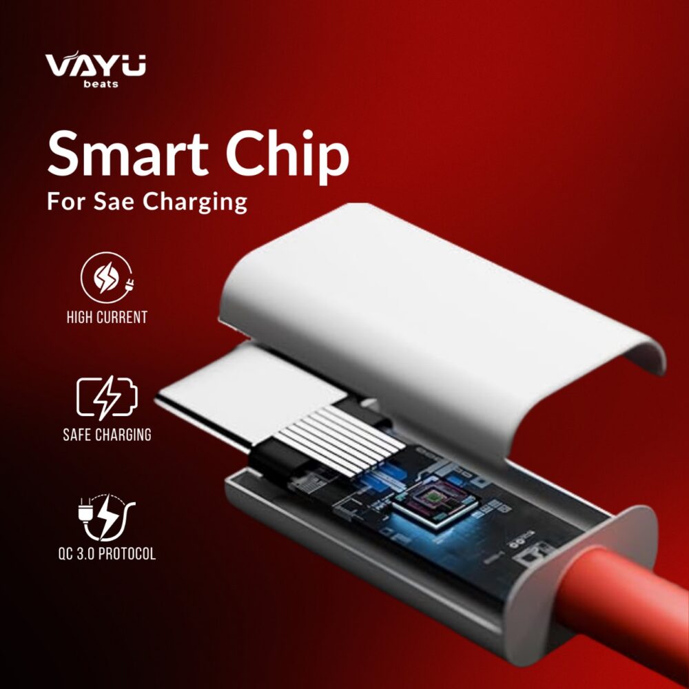 VAYU BEATS Type C 1 m C Cable  (Compatible with oppo, realme, narzo, oneplus, samsung, motorola, mi, poco, IQOO, REDMI, NOTHING, INFINIX, Iphone, Red, One Cable) - Image 4