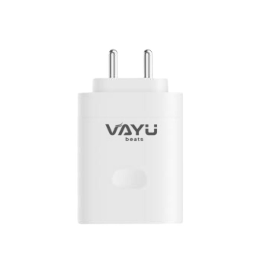 VAYU BEATS ElectroBoost 25W Type-C Fast Charger | Lightweight Travel-Friendly Design | Over Temperature Protection | Wireless Compatible | Durable & Compact Adapter – White - Image 2