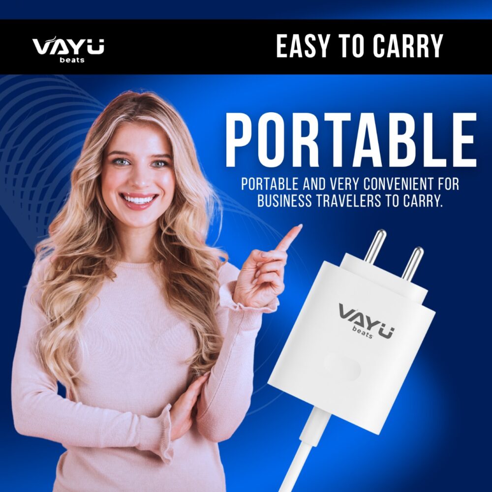 VAYU BEATS MEGAPOWER S1071 Fast Charging Adapter with Type-C Port | Compact & Durable Wall Charger | High-Speed Power Delivery for Smartphones, Tablets & Other USB-C Devices, 20 w - Image 3