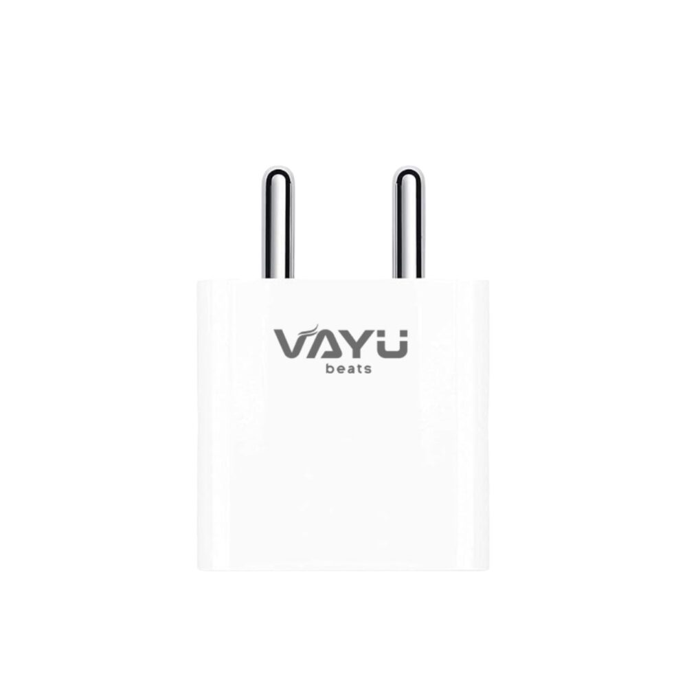 VAYU BEATS ElectroBoost 25W Type-C Fast Charger | Lightweight Travel-Friendly Design | Over Temperature Protection | Wireless Compatible | Durable & Compact Adapter – White - Image 3